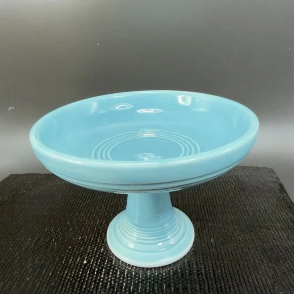 Fiesta Sweets Comport in Original Turquoise Fiestaware Footed Candy Dish Bowl - Picture 14 of 15